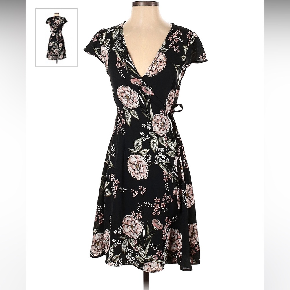 Spirit of Grace Black & Pink Floral Dress Medium
